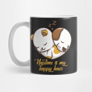 cat and dog naptime is my happy hour Mug